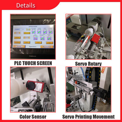 220V 800x700x1700mm Mesin Sablon Botol Semi Otomatis Servo Rotary