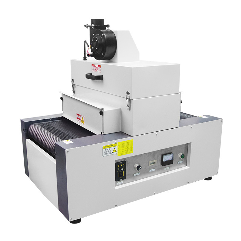 Desktop Kecil 2KW UV Curing Machine Dryer 300MM Belt Digunakan Dalam Casing Ponsel